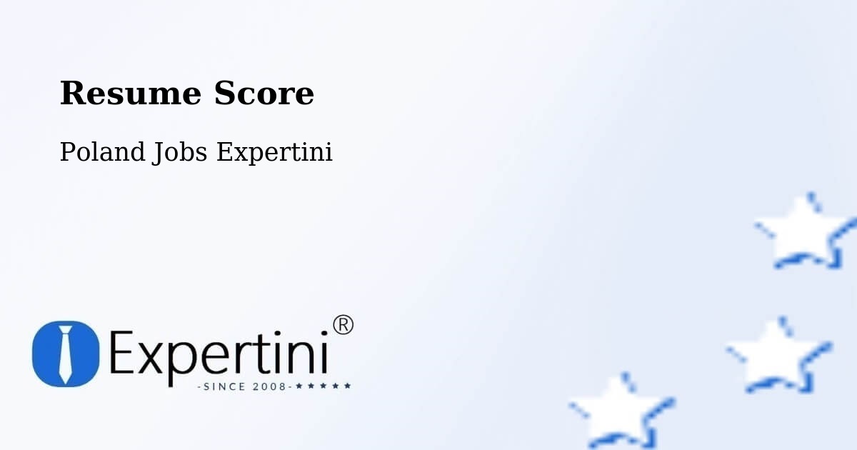 Resume Score & Job Description Match Tool – Bełżyce - Poland Jobs Expertini